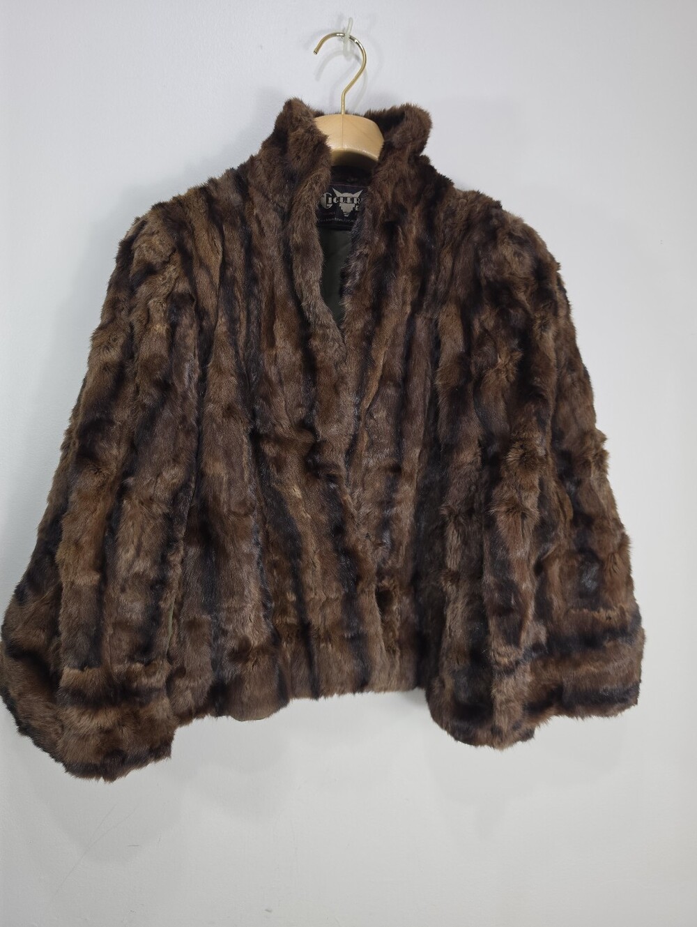 Vinrage Women's Brown Real Fur Cape Jacket